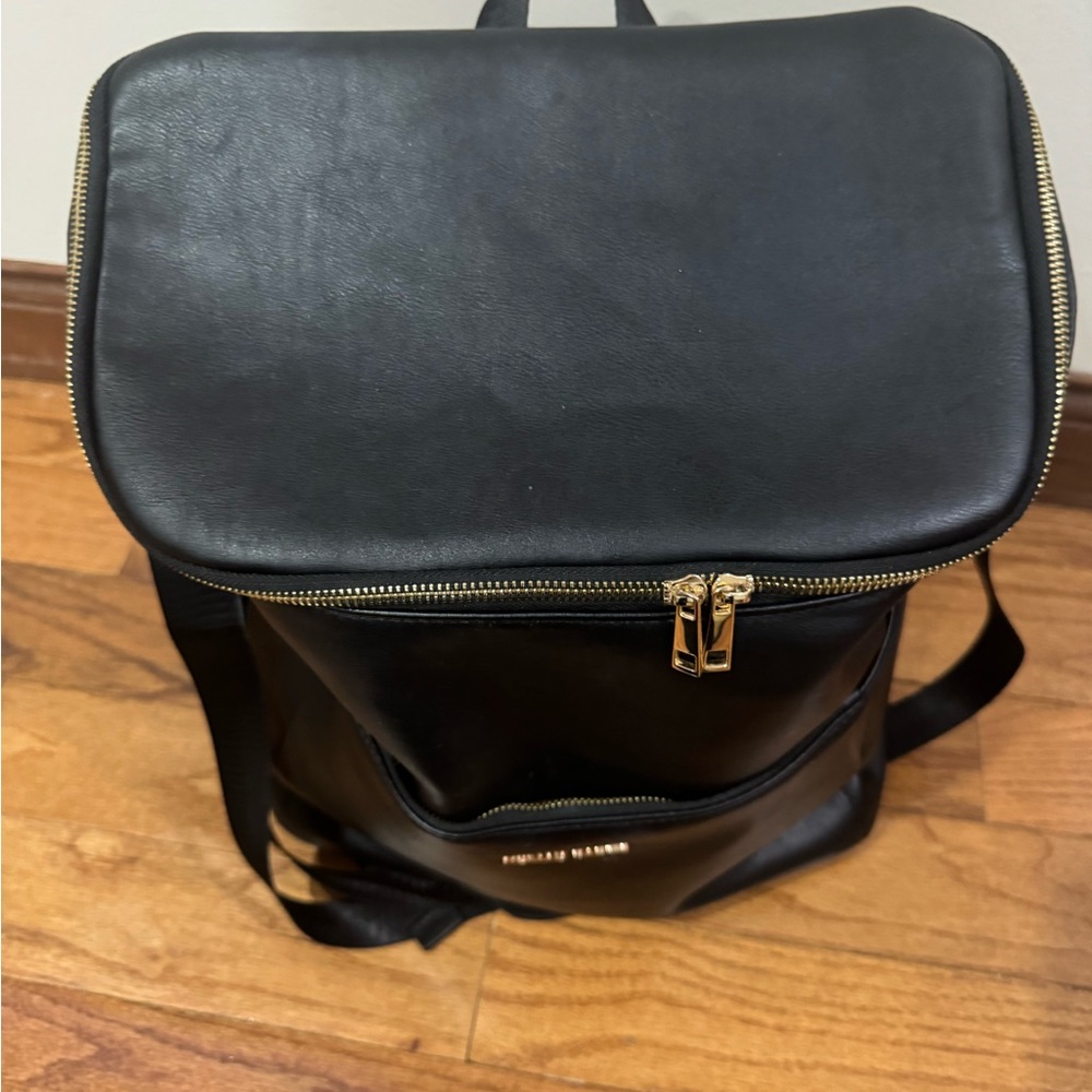 Elegant Black Leather Backpack
